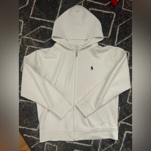 White Ralph Lauren Zip-Up Hoodie